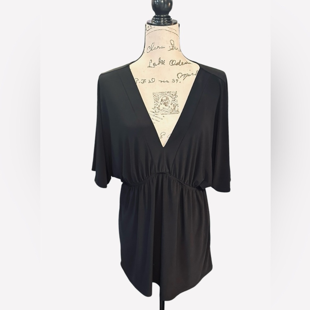 American City Wear Black V-Neck Blouse 2X